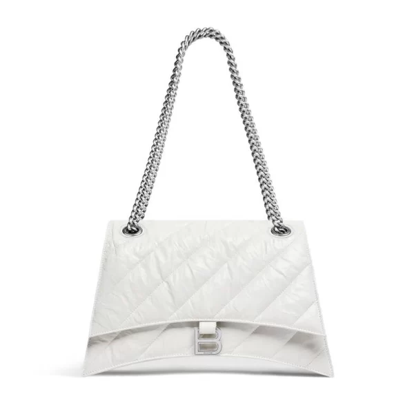 First Copy Quilted Chain White Shoulder Bag