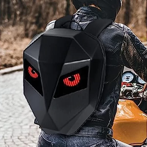 LED Smart Motorcycle Hard Shell Waterproof Black Back Packs
