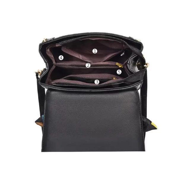 Versatile Black Satchel Bags Without Scarf For Ladies