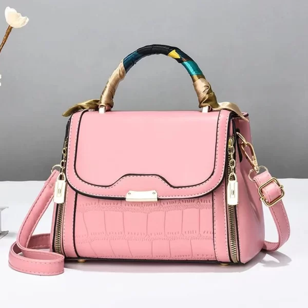 Versatile Pink Satchel Bag Without Scarf For Ladies