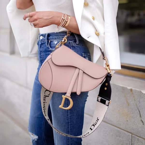 Women Crossbody Pink Saddle Handbag Dupe