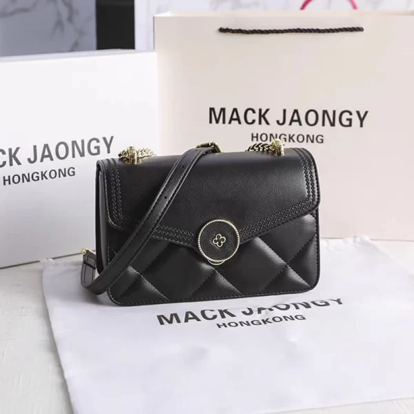 2024 Trendy Quilted Black Sling Handbag