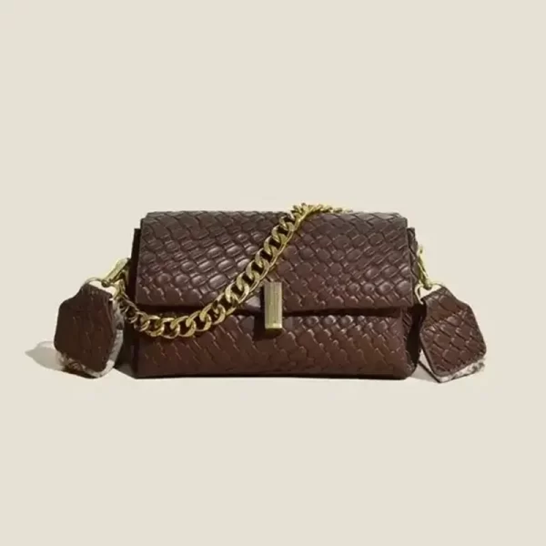 Casual Woven Pattern Coffee Sling Bag For Women