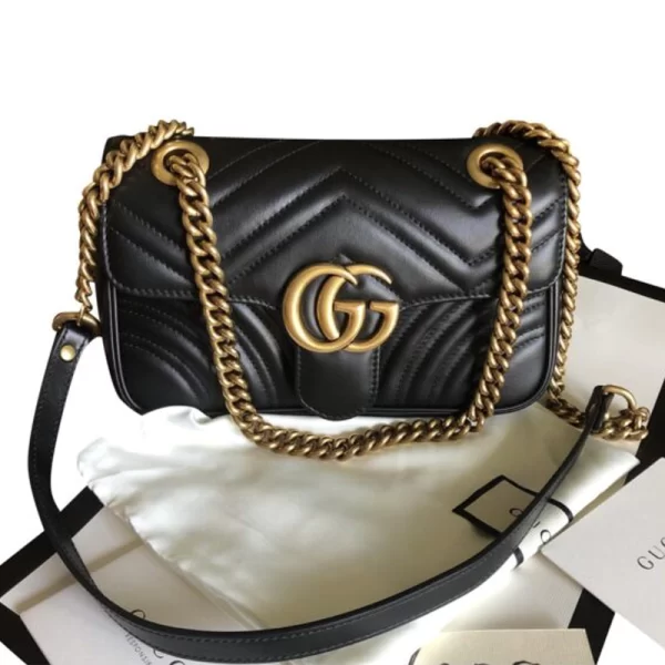 GG Flap Quilted Black Sling Handbag Copy