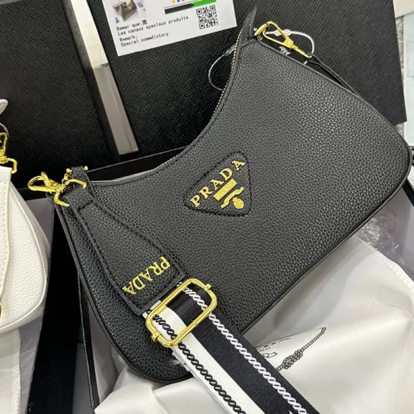 Nylon Multi Black Pochette Bag Copy