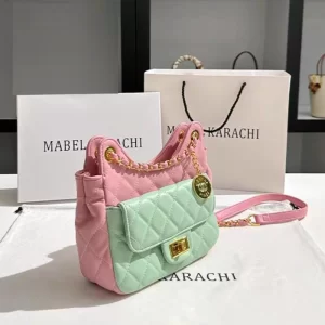 Small Diamond Pink Green Shoulder Bag