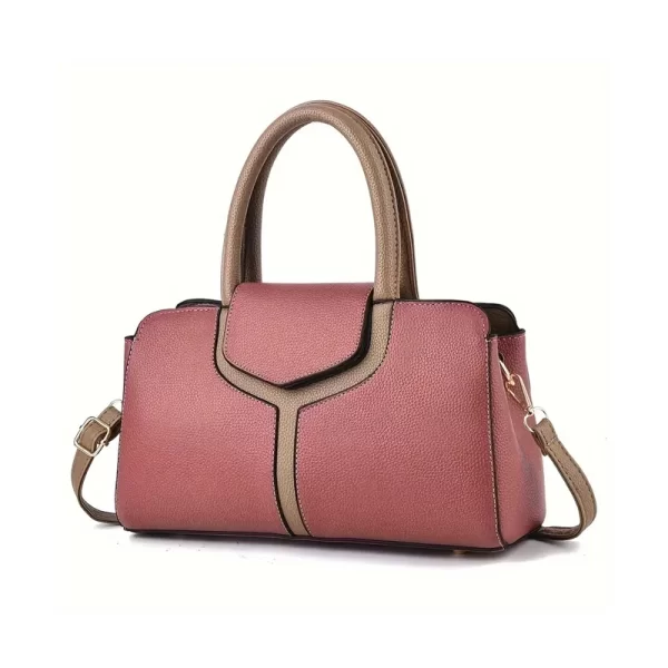 Top Handle Dark Pink Satchel Handbag For Ladies
