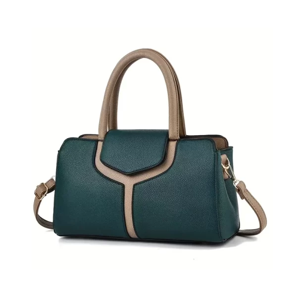 Top Handle Green Satchel Handbag For Ladies