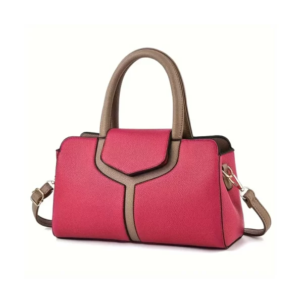 Top Handle Red Pink Satchel Handbag For Ladies