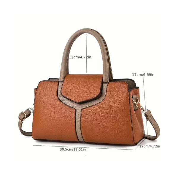 Top Handle Tan Satchel Handbag For Ladies