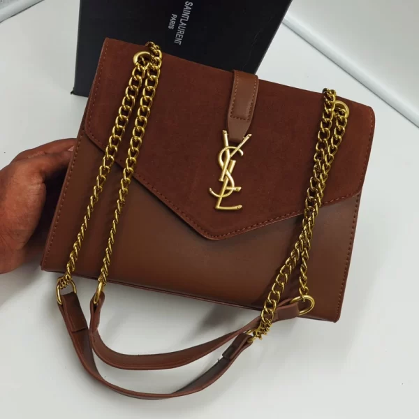 Women Velvet Brown Shoulder Handbag Dupe