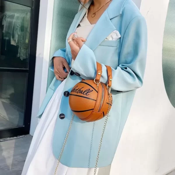 Basketball Shaped Orange Sling Crossbody Hand Bag 2024