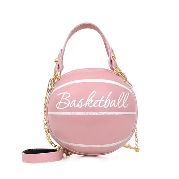 Basketball Shaped Pink Sling Crossbody Handbag 2024