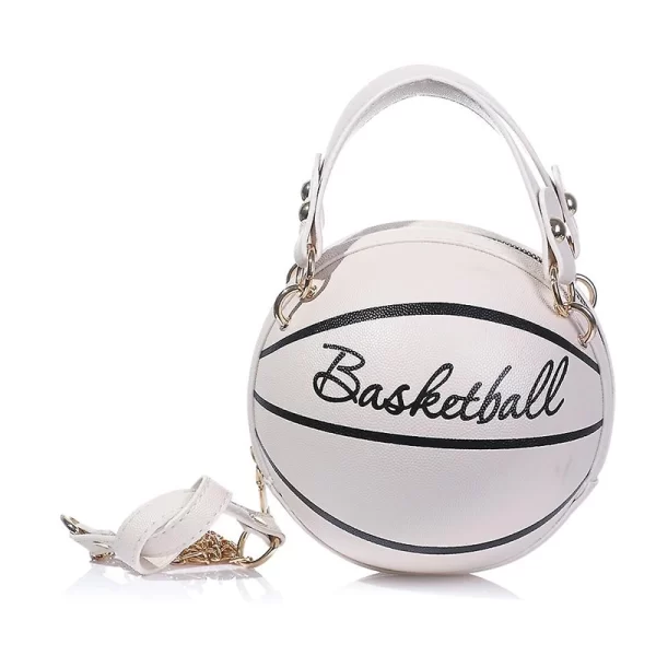 Basketball Shaped White Sling Crossbody Handbag 2024