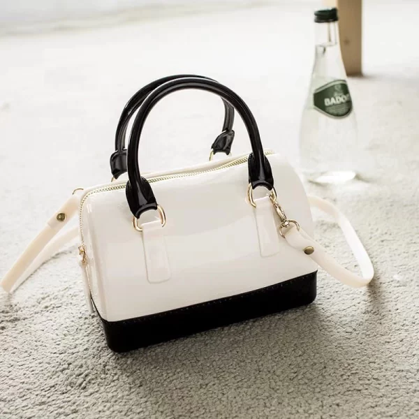 Jelly Candy Pillow White Black Sling Bag