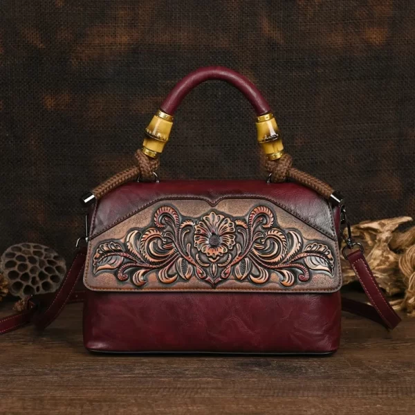 Luxury Retro Embossed Brown Bag For Ladies