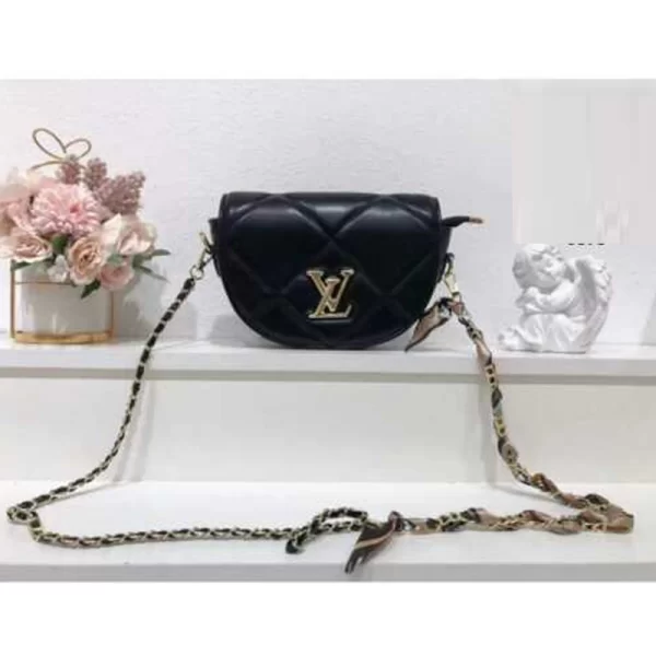 Quilted Leather Chain Black Sling Hand Bag Copy