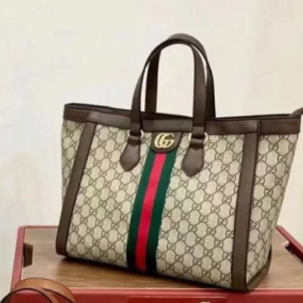 Trendy Supreme Beige Brown Tote Handbag For Women