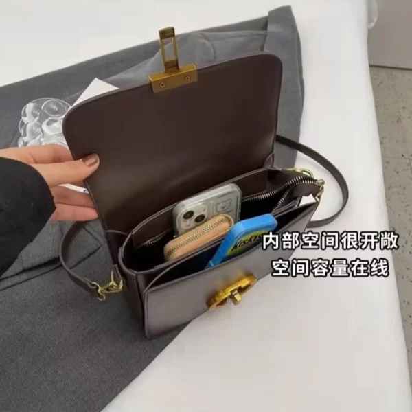 Twist-Lock Simple Coffee Sling Handbag