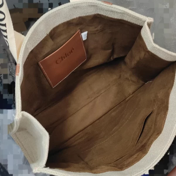 Woody Canvas Beige Brown Tote Bag Dupe