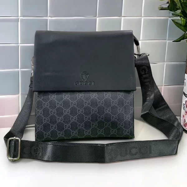 Casual Men Messenger Black Handbag