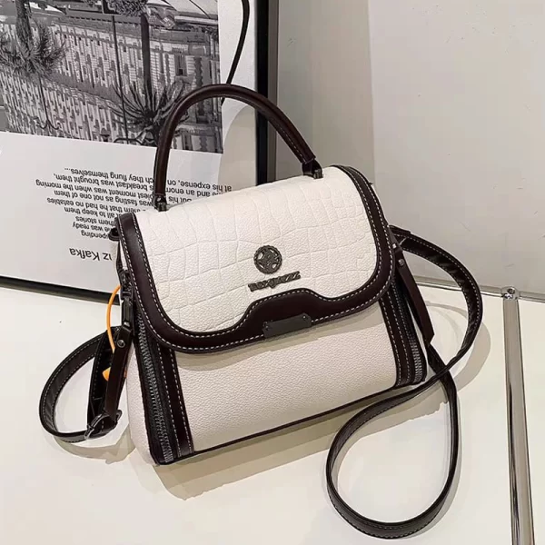 Crocodile Texture White Sling Bag