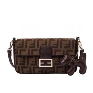 F Print Ladies Coffee Sling Bag