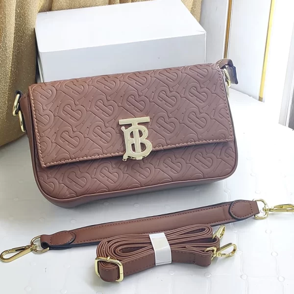 TB Buckle Flap Brown Sling Bag