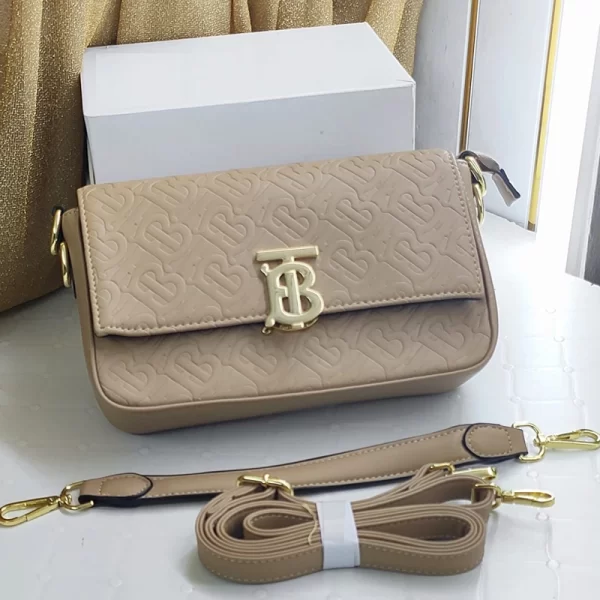 TB Buckle Flap Cream Sling Bag