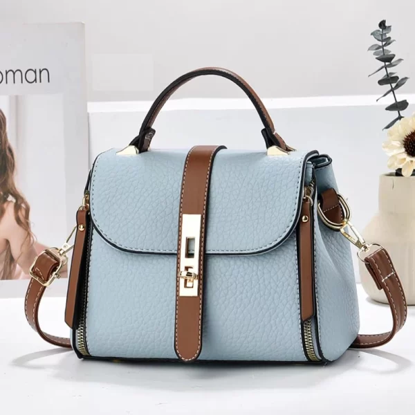 Top Handle Blue Handbag for Women