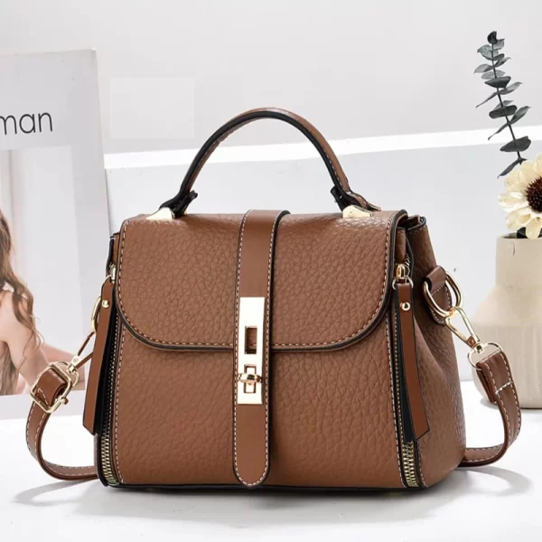 Top Handle Brown Handbag for Women