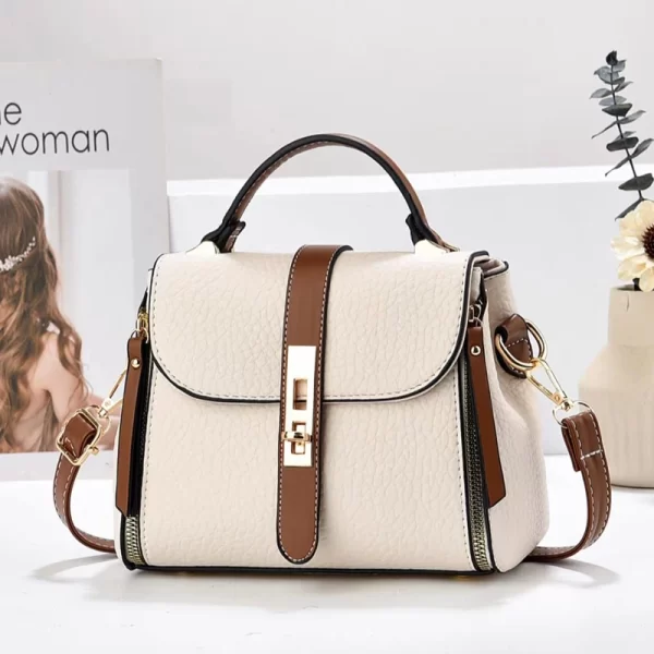 Top Handle Cream Handbag for Women