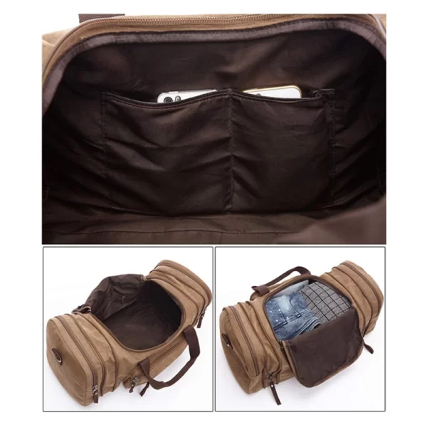 Vintage Travel Canvas Khaki Duffle Bags