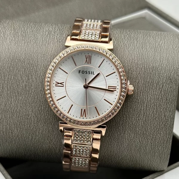 Classy Silver Dial Gold Strap Wrist Watch Dupe For Girls