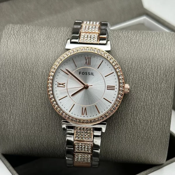 Classy Silver Dial Silver Strap Wrist Watch Dupe For Girls