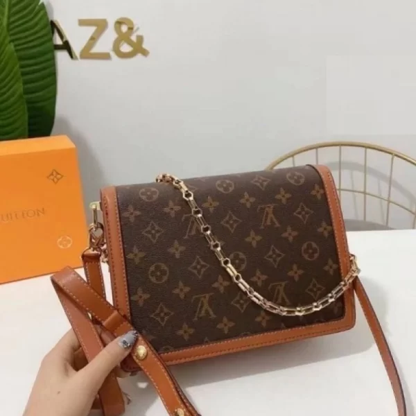 Dauphine Monogram Sling Coffee Tan Hand Bag Dupe