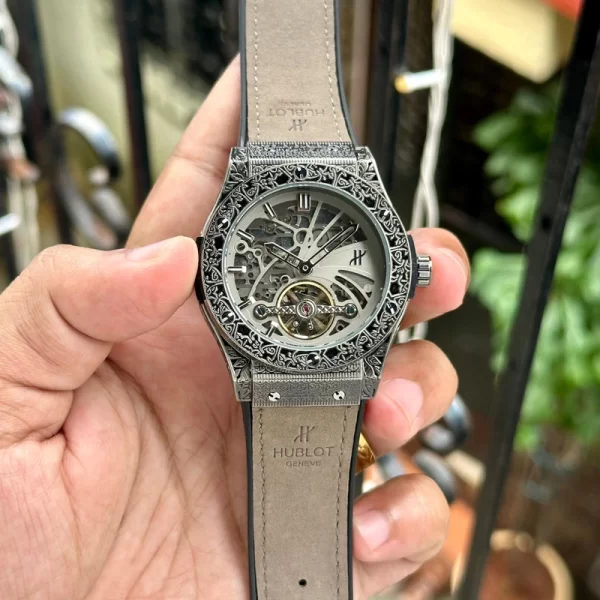 First Copy Classic Fusion Tourbillon Grey Dial Grey Strap Watch