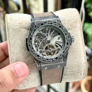 First Copy Classic Fusion Tourbillon Grey Dial Grey Strap Watch