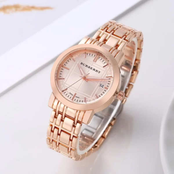 First Copy Trendy Women Rose Gold Dial Rose Gold Strap Watch