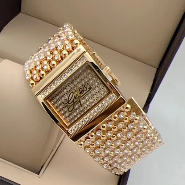 Luxurious Gold Jewel Dial Gold Strap Wrist Watch Dupe