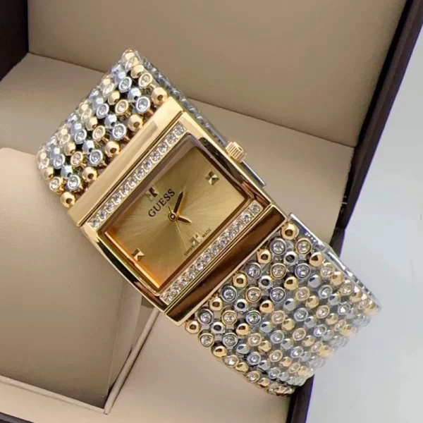 Trendsetting Gold Dial Silver Gold Jewel Strap Wrist Watch Dupe