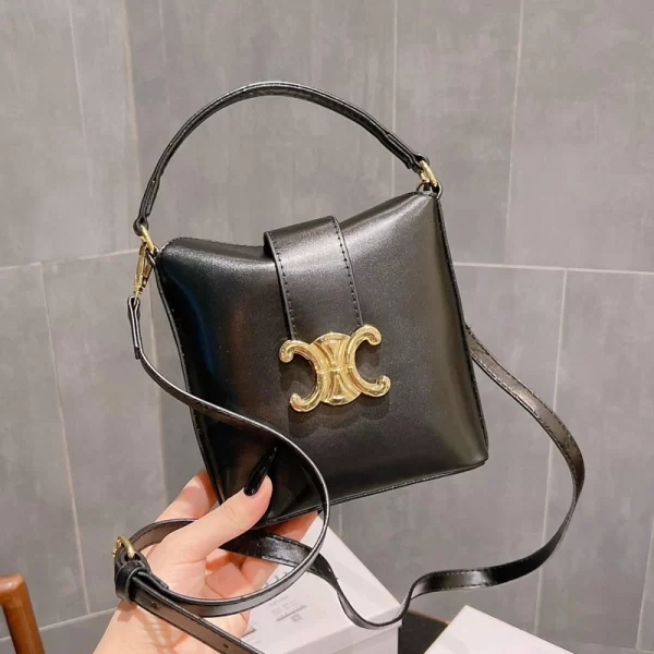 Triomphe Copy Sling Black Bag For Ladies