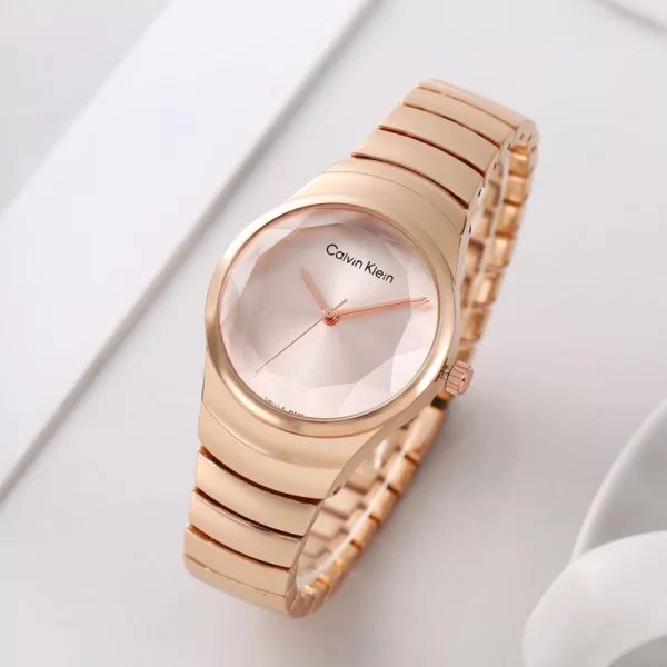 Women Stylish First Copy Rose Gold Dial Rose Gold Strap Quartz Watch