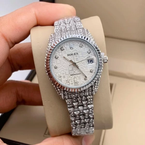 First Copy Datejust Female Silver Dial Silver Strap Watch