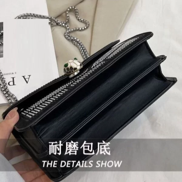 Studded Chain Strap Silver Hand Bag For Women