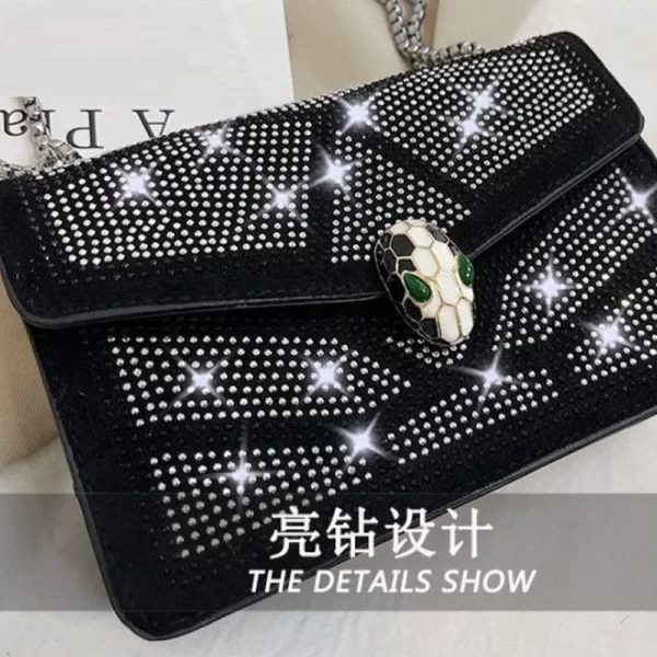 Studded Chain Strap Silver Handbag For Women