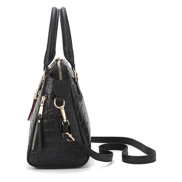 Crocodile Pattern Shoulder Black Bags For Female