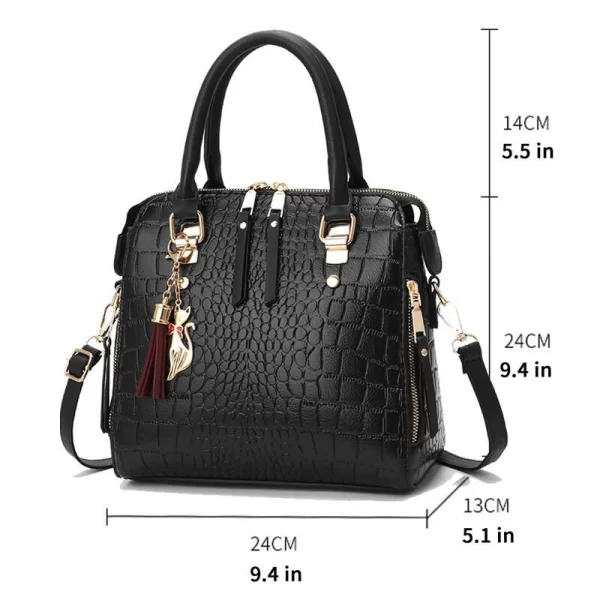 Crocodile Pattern Shoulder Black Handbags For Female