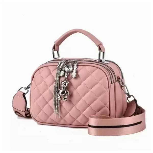 Quilted Crossbody Pink Bag For Ladies