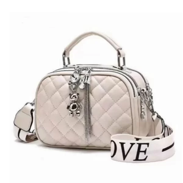 Quilted Crossbody White Bag For Ladies